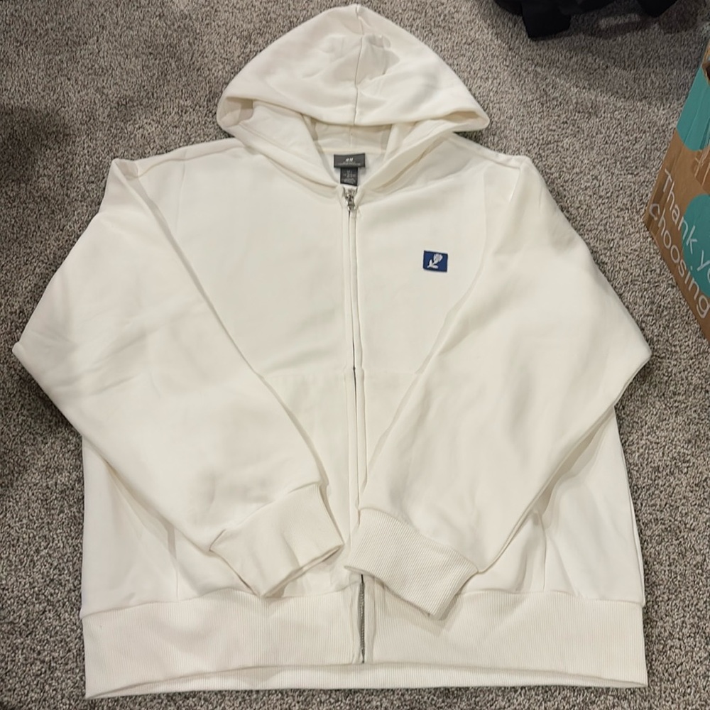 Men’s White Zip Up H&M Size Large